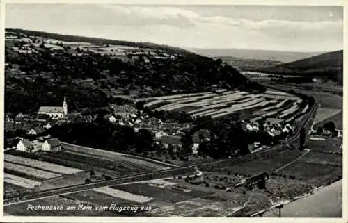 Ak Fechenbach am Main Collenberg Unterfranken, Fliegeraufnahme