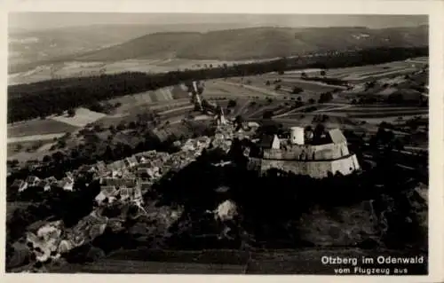 Ak Otzberg im Odenwald, Fliegeraufnahme