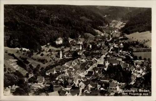 Ak Sulzburg im Markgräflerland Baden Schwarzwald, Fliegeraufnahme