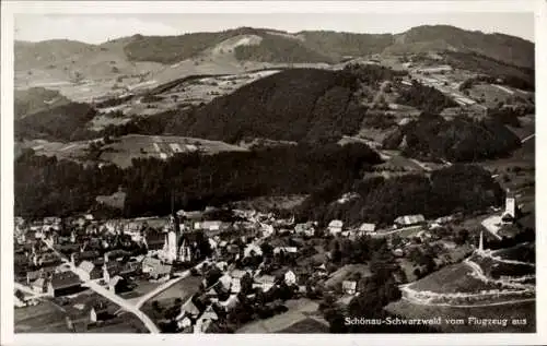 Ak Schönau im Schwarzwald, Fliegeraufnahme