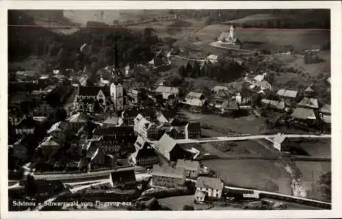 Ak Schönau im Wiesental Schwarzwald, Fliegeraufnahme