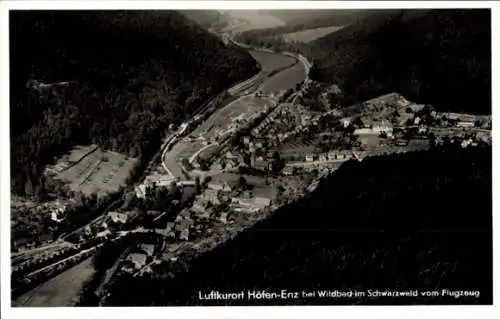 Ak Höfen an der Enz Schwarzwald, Fliegeraufnahme