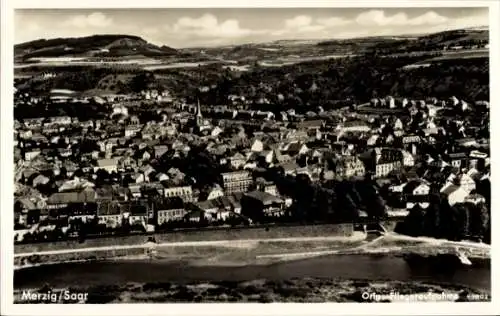 Ak Merzig an der Saar, Fliegeraufnahme