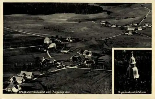 Ak Herrischwand Herrischried im Schwarzwald, Fliegeraufnahme, Gugeln-Aussichtsturm