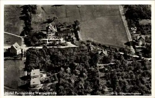 Ak Wernigerode im Harz, Fliegeraufnahme Hotel Fürstenhöhe