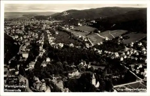 Ak Hasserode Wernigerode im Harz, Fliegeraufnahme