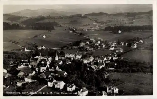 Ak Weiler Simmerberg in Schwaben, Fliegeraufnahme