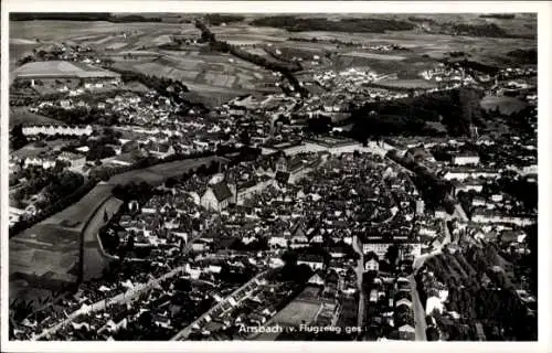 Ak Ansbach in Mittelfranken Bayern, Fliegeraufnahme