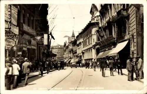 Foto Ak São Paulo Brasilien, Straßenansicht, Geschäfte, Passanten