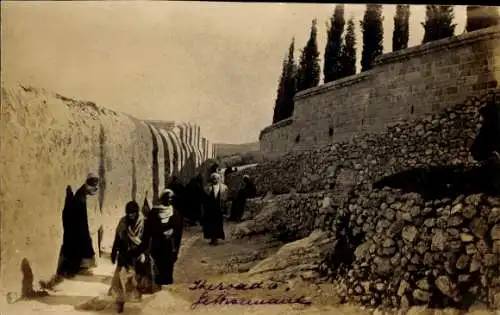 Ak Gethsemane Israel, Straßenpartie