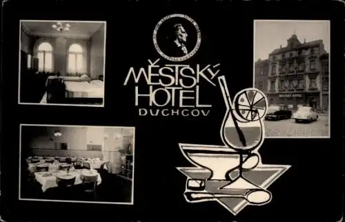 Ak Duchcov Dux Region Aussig, Mestsky Hotel