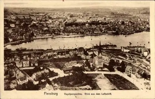 Ak Flensburg in Schleswig Holstein, Blick aus dem Luftschiff