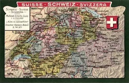 Landkarten Ak Schweiz