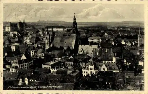 Ak Lutherstadt Eisleben, Stadt aus der Vogelschau