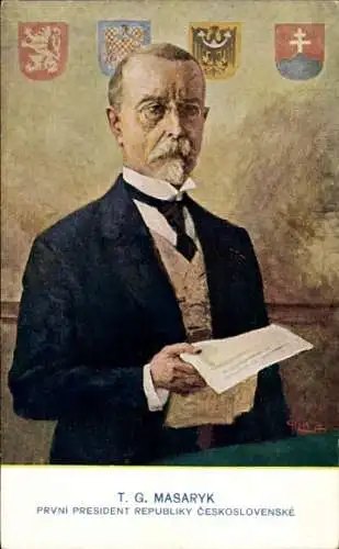 Künstler Ak T. G. Masaryk, Prvni President Republiky Ceskoslovenske