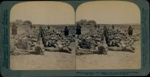 Stereo Foto Südafrika, Burenkrieg, schlafende Soldaten