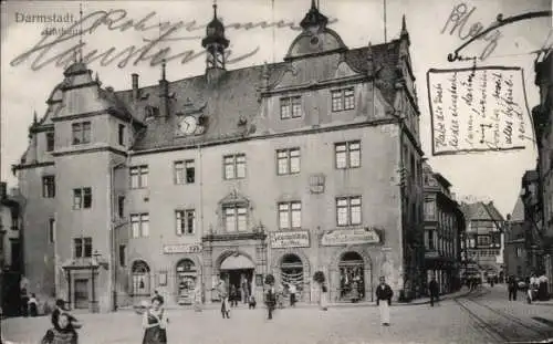 Ak Darmstadt in Hessen, Rathaus