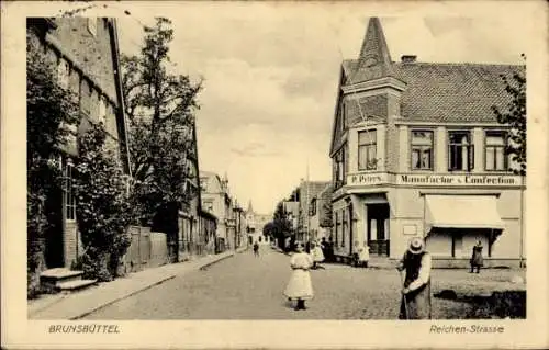 Ak Brunsbüttel in Dithmarschen, Reichenstraße, Geschäft P. Peters, Manufaktur & Konfektion