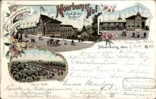 Litho Hamburg Harburg Moorburg, Moorburger Hof, Weg zur Haake