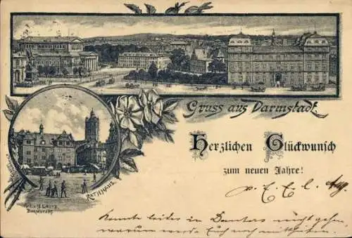 Vorläufer Litho Darmstadt in Hessen, Gesamtansicht, Rathaus