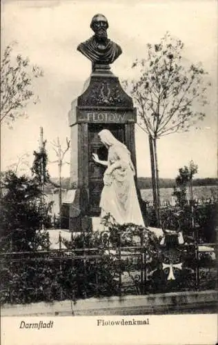 Ak Darmstadt in Hessen, Flotow-Denkmal