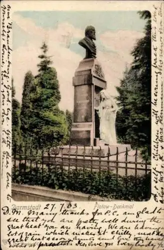 Ak Darmstadt in Hessen, Flotow Denkmal