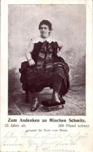 Ak Minchen Schmitz, die Perle vom Rhein, Portrait