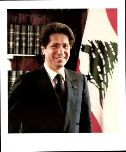 Foto Scheich Amine Gemayel, Staatspräsident des Libanon, Portrait