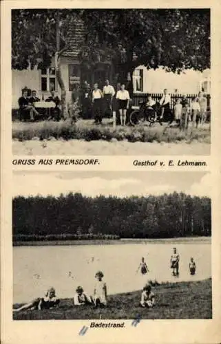 Ak Premsdorf Görsdorf bei Beeskow, Badestrand, Gasthof