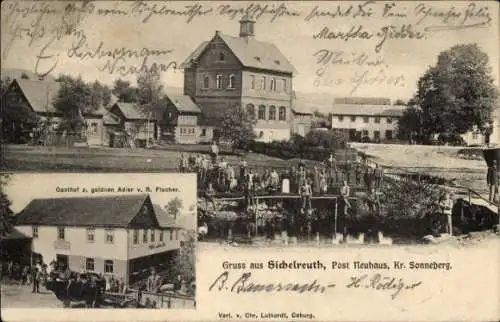 Ak Sichelreuth Föritztal in Thüringen, Gasthof zum goldenen Adler