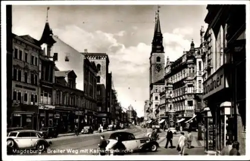 Ak Magdeburg an der Elbe, Breiter Weg, Katharinenkirche