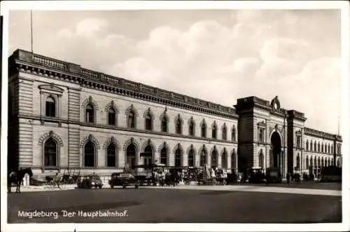 Ak Magdeburg in Sachsen Anhalt, Der Hauptbahnhof