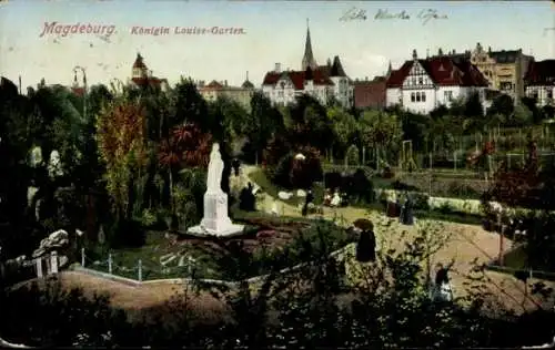 Ak Magdeburg, Königin Louise Garten