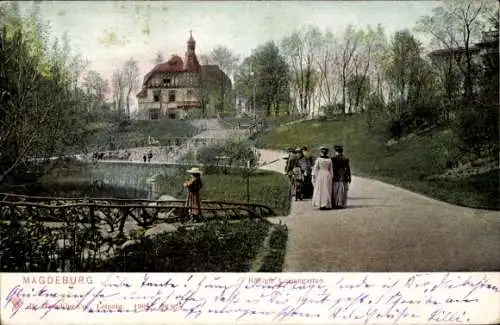 Ak Magdeburg in Sachsen Anhalt, Königin-Luisen-Garten