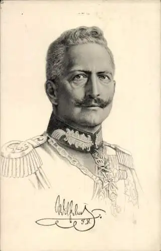 Künstler Ak Kaiser Wilhelm II. von Preußen, Portrait, Uniform, Orden