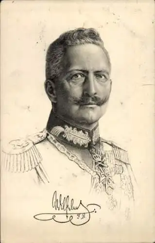 Künstler Ak Kaiser Wilhelm II. von Preußen, Portrait, Uniform, Orden