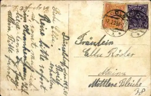 Künstler Ak Katzenmutter mit zwei Kitten, Rosen, Stroefer 1698