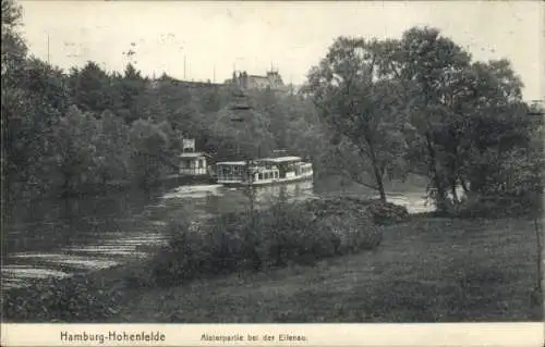 Ak Hamburg Nord Hohenfelde, Alsterpartie bei der Eilenau