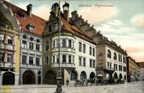 Ak München Oberbayern, Straßenpartie am Kgl. Hofbräuhaus