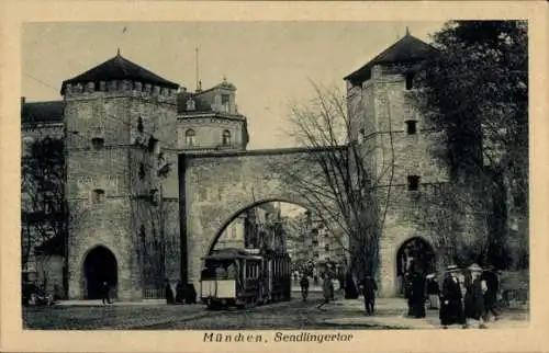 Ak München Oberbayern, Sendlingertor, Straßenbahn