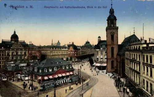 Ak Frankfurt am Main, Hauptwache, Katharinenkirche, Blick in die Zeil