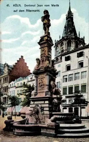 Ak Köln am Rhein, Denkmal Jean vom Werth auf dem Altermarkt