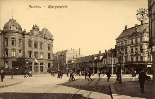 Ak Zwickau in Sachsen, Georgenplatz