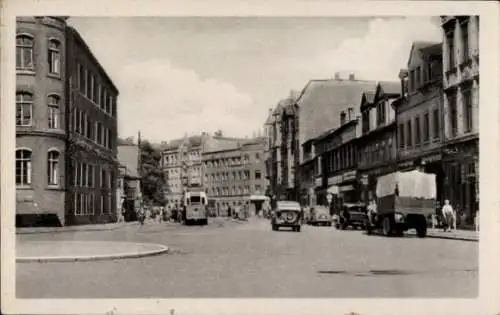 Ak Zwickau in Sachsen, Poetenweg, Straßenbahn