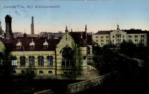 Ak Zwickau in Sachsen, Kgl.Kreiskrankenstift