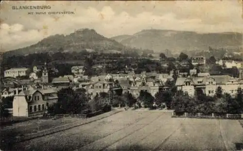 Ak Bad Blankenburg in Thüringen, Panorama, Ruine Greifenstein