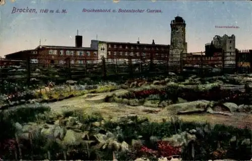 Ak Brocken im Harz, Brockenhotel, Botanischer Garten, Observatorium