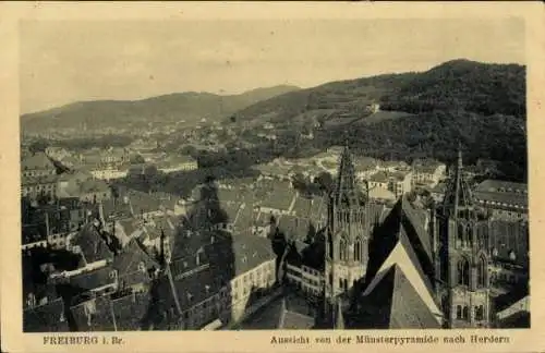 Ak Freiburg im Breisgau, Herdern, Münsterpyramide