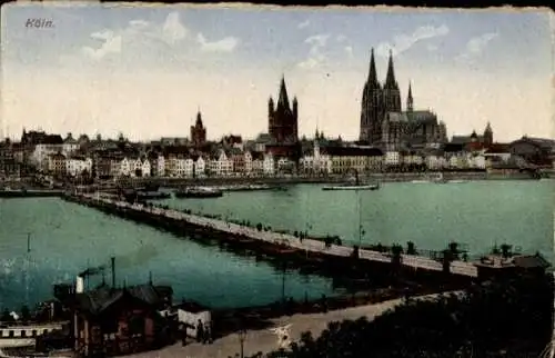 Ak Köln am Rhein, Teilansicht, Brücke