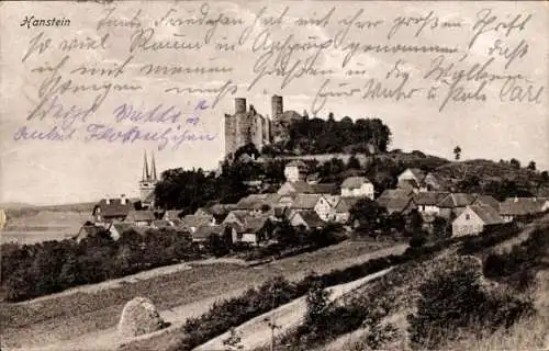 Ak Rimbach Bornhagen in Thüringen, Berg und Burg Hanstein